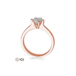 Bild von Verlobungsring Solitär 6 er Krappe 1.00 ct. 585/- Rotgold