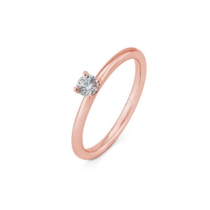 Bild von Verlobungsring Solitär 4 er Krappe 0.20 ct. 585/- Rotgold