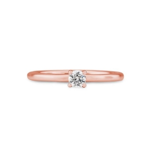 Bild von Verlobungsring Solitär 4 er Krappe 0.20 ct. 585/- Rotgold