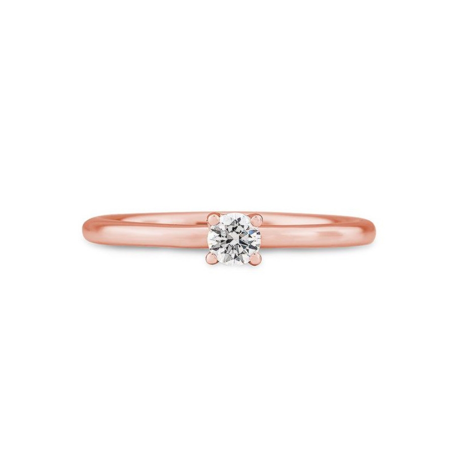 Bild von Verlobungsring Solitär 4 er Krappe 0.20 ct. 585/- Rotgold