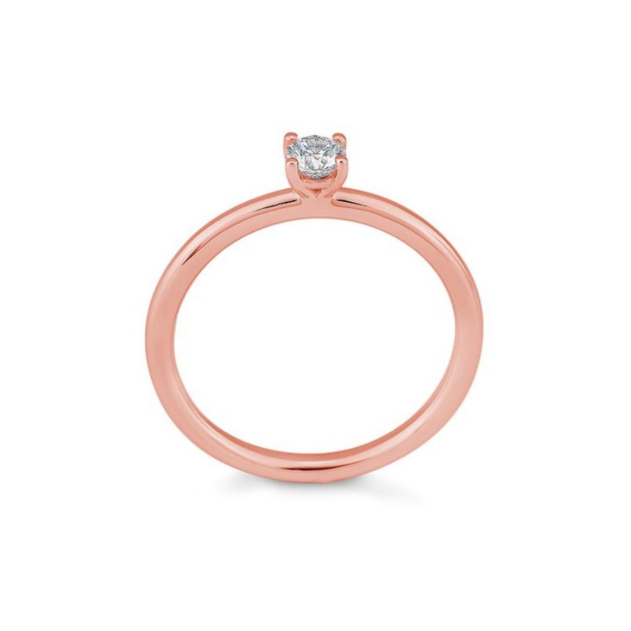 Bild von Verlobungsring Solitär 4 er Krappe 0.20 ct. 585/- Rotgold