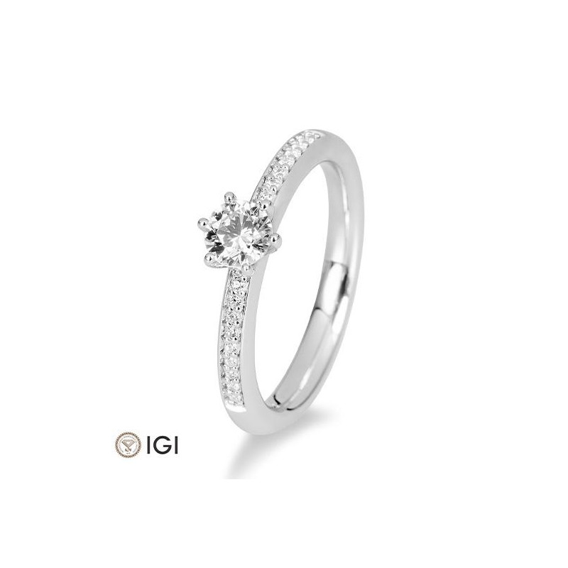 Bild von Verlobungsring Pavé 6er Krappe 0.49 ct. 585/- Weißgold