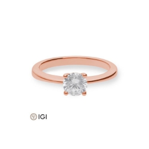 Bild von Verlobungsring Solitär 4 er Krappe  0.80 ct. 585/- Rotgold