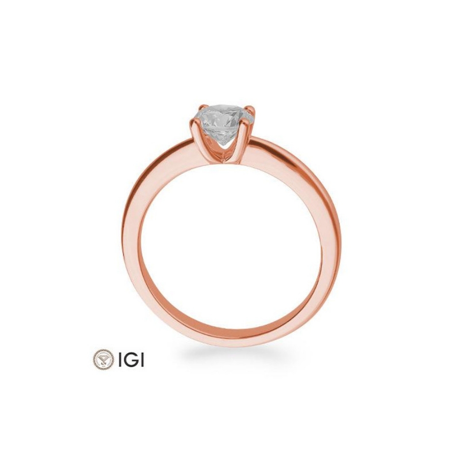 Bild von Verlobungsring Solitär 4 er Krappe  0.80 ct. 585/- Rotgold