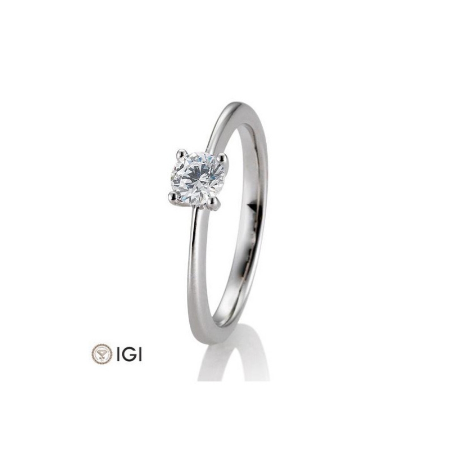 Bild von Verlobungsring Solitär 4 er Krappe 0.40 ct.  950/- Platin