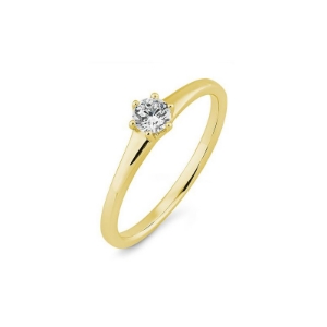 Bild von Verlobungsring Solitär 6 er Krappe 0.25 ct.  750/- Gelbgold
