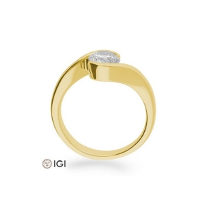 Bild von Verlobungsring Schwung 1.00 ct.  750/- Gelbgold