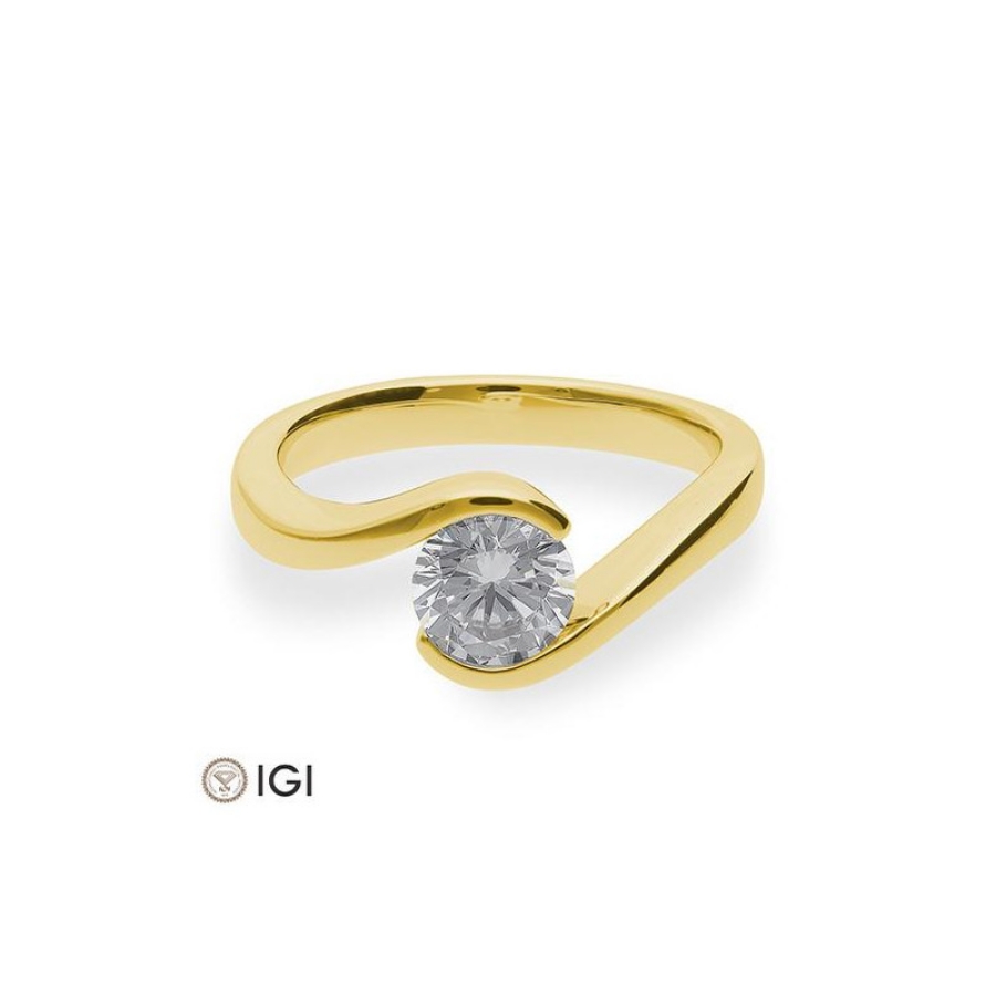 Bild von Verlobungsring Schwung 1.00 ct.  750/- Gelbgold