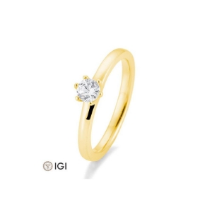 Bild von Verlobungsring Solitär 6 er Krappe 0.40 ct.  585/- Gelbgold