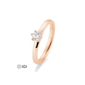 Bild von Verlobungsring Solitär 6 er Krappe 0.30 ct. 750/- Rotgold