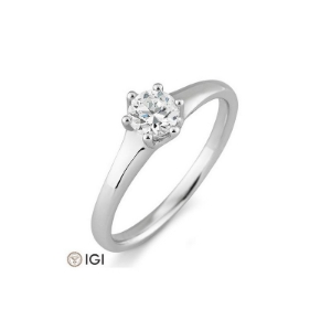 Bild von Verlobungsring Solitär 6 er Krappe 0.50 ct.  950/- Platin