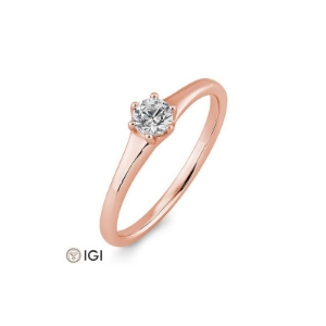 Bild von Verlobungsring Solitär 6 er Krappe 0.30 ct.  750/- Rotgold