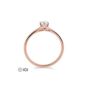 Bild von Verlobungsring Solitär 6 er Krappe 0.30 ct.  750/- Rotgold