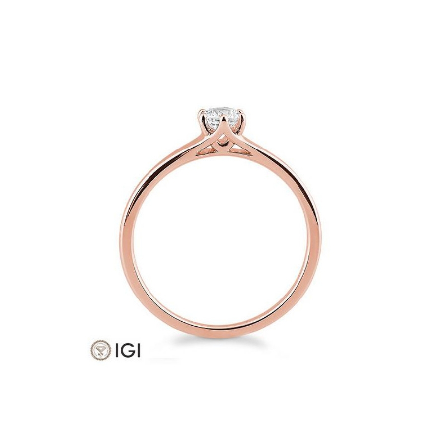 Bild von Verlobungsring Solitär 6 er Krappe 0.30 ct.  750/- Rotgold