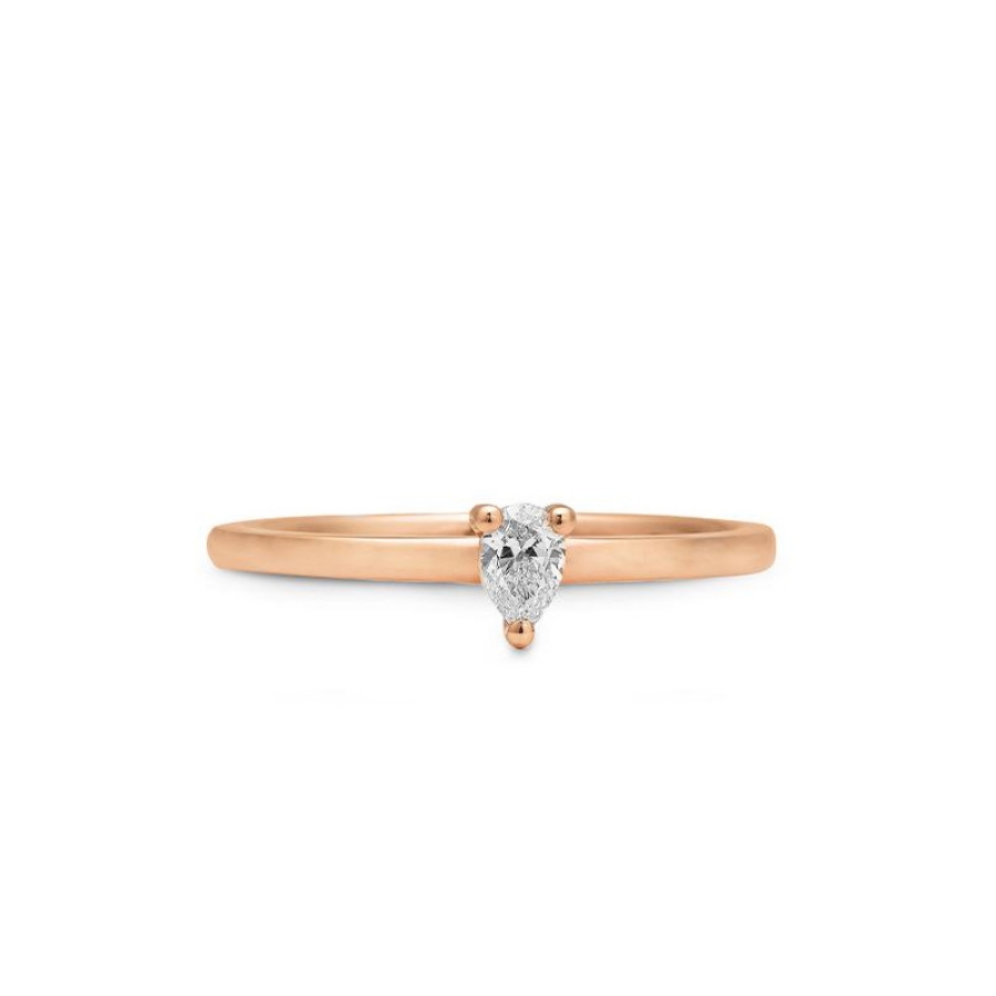 Bild von Verlobungsring Tropfen  0,17 ct. 585/- Rotgold