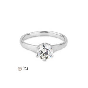 Bild von Verlobungsring Solitär 6 er Krappe 1.00 ct.  950/- Platin