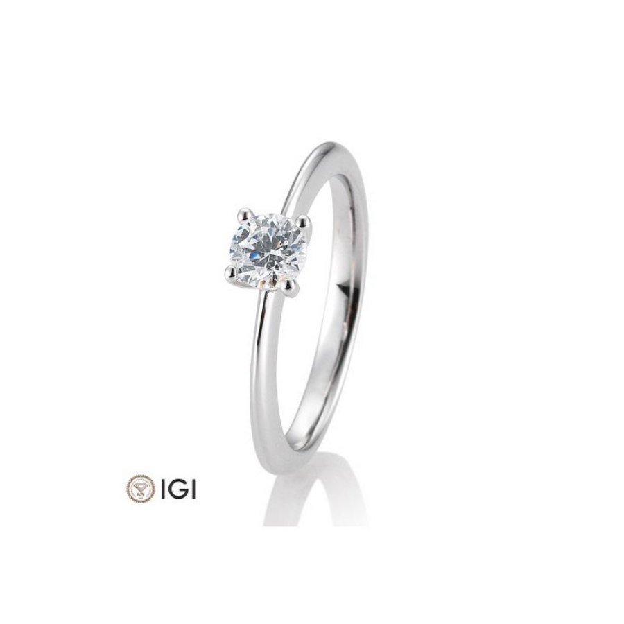 Bild von Verlobungsring Solitär 4 er Krappe 0.50 ct.  750/- Weißgold