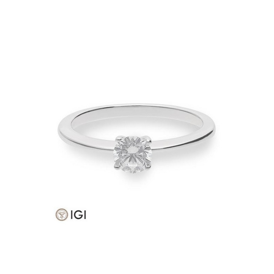 Bild von Verlobungsring Solitär 4 er Krappe 0.50 ct.  750/- Weißgold