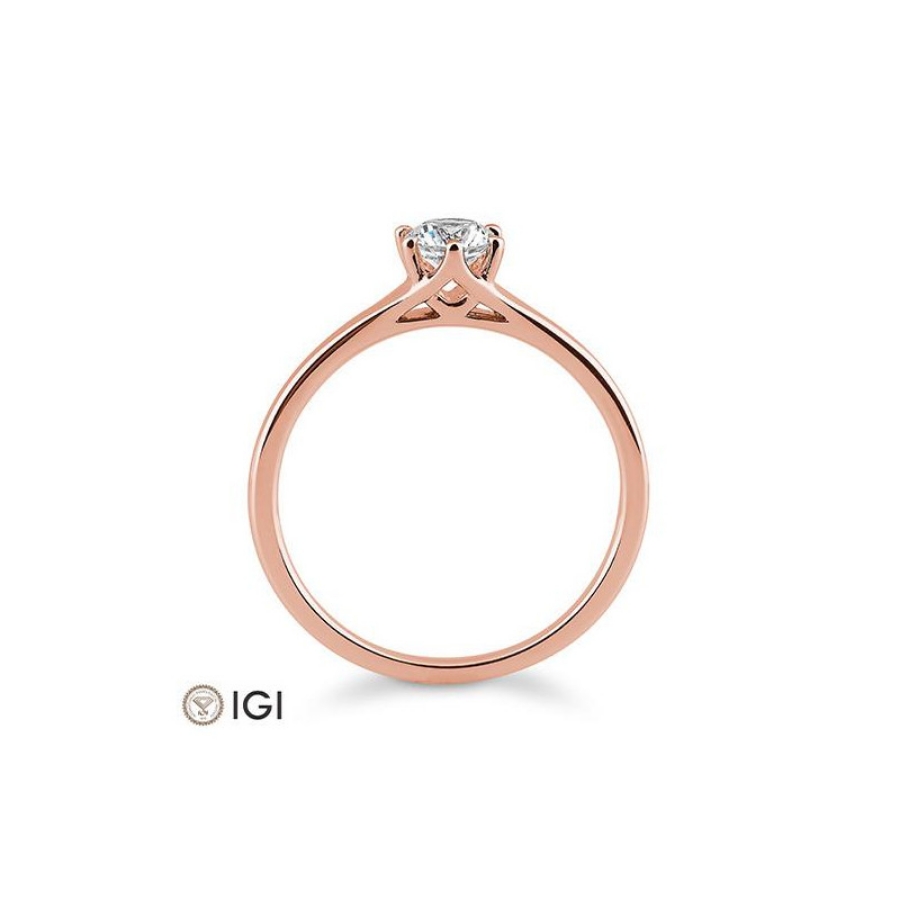 Bild von Verlobungsring Solitär 6 er Krappe 0.40 ct.  750/- Rotgold