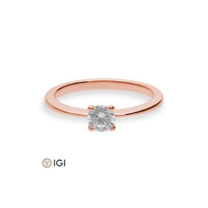 Bild von Verlobungsring Solitär 4 er Krappe 0.40 ct.  750/- Rotgold