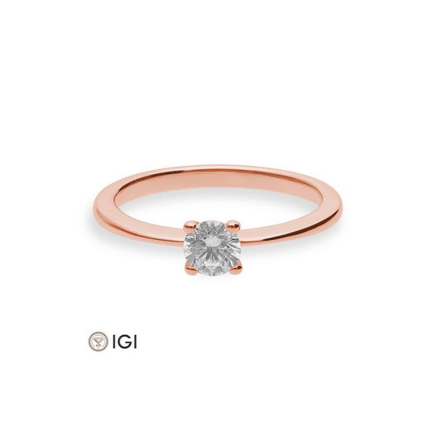 Bild von Verlobungsring Solitär 4 er Krappe 0.40 ct.  750/- Rotgold