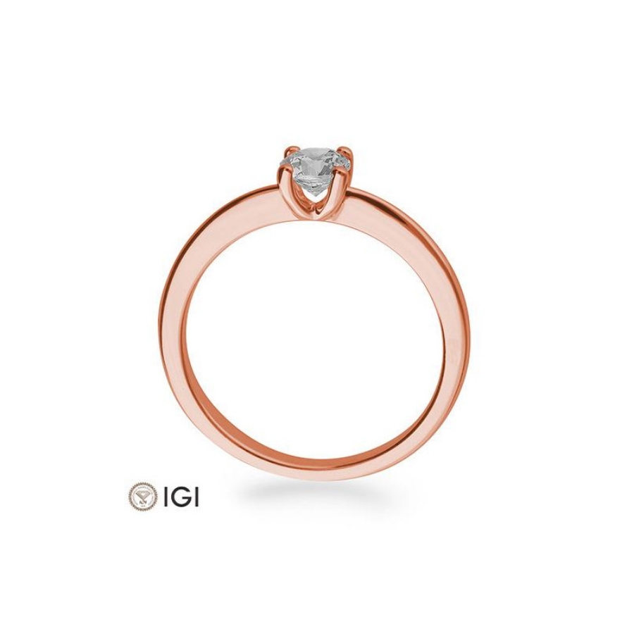 Bild von Verlobungsring Solitär 4 er Krappe 0.40 ct.  750/- Rotgold