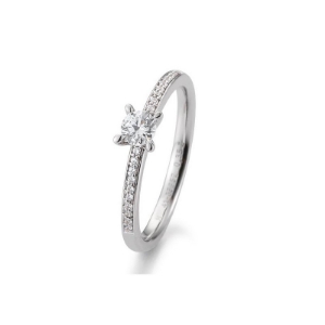 Bild von Verlobungsring Pavé 4er Krappe 0.35 ct.  750/- Weißgold