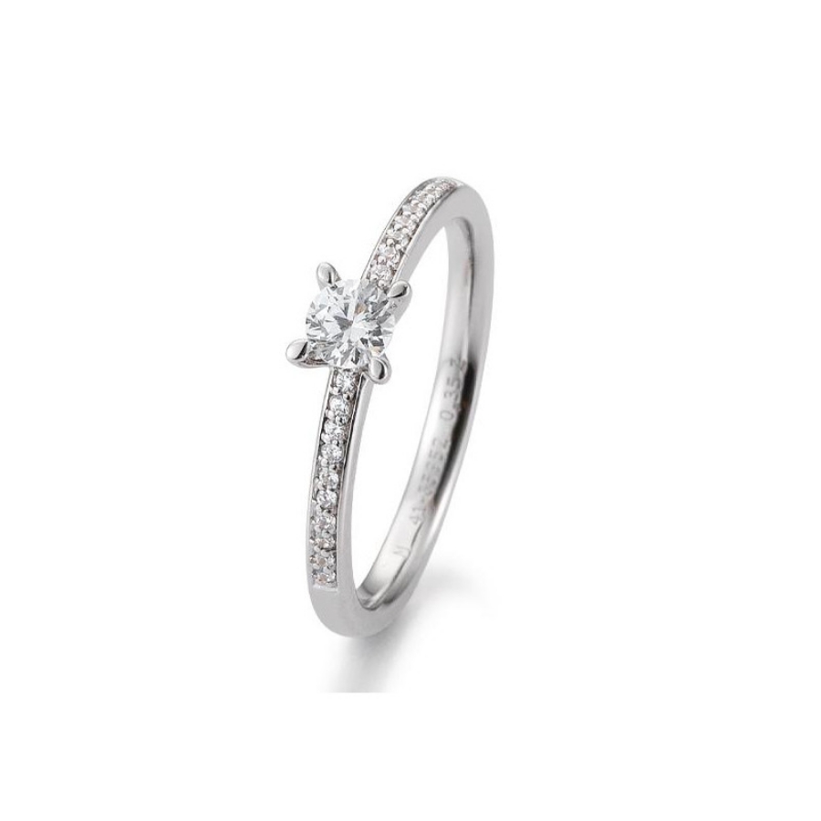 Bild von Verlobungsring Pavé 4er Krappe 0.35 ct.  750/- Weißgold