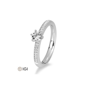 Bild von Verlobungsring Pavé 6er Krappe 0.49 ct.  950/- Platin