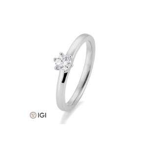 Bild von Verlobungsring Solitär 6 er Krappe 0.30 ct.  950/- Platin