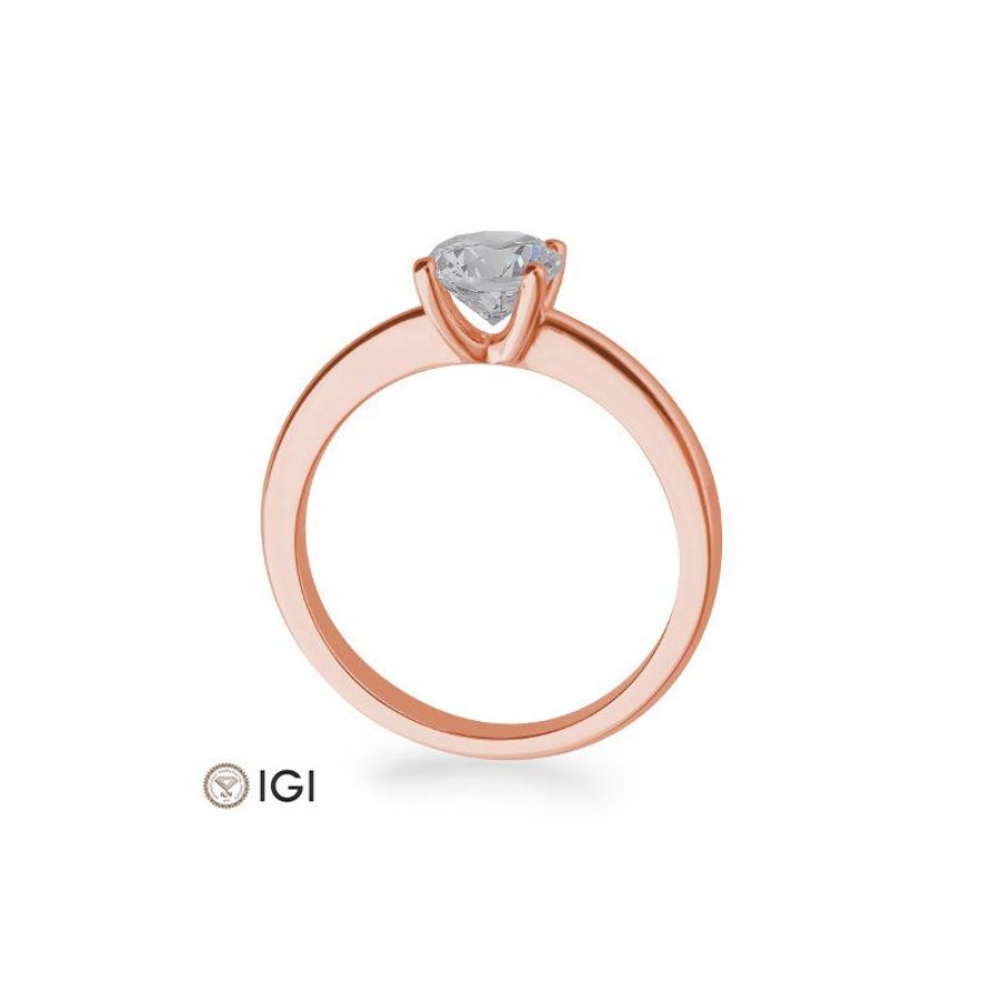Bild von Verlobungsring Solitär 4 er Krappe 1.00 ct. 585/- Rotgold