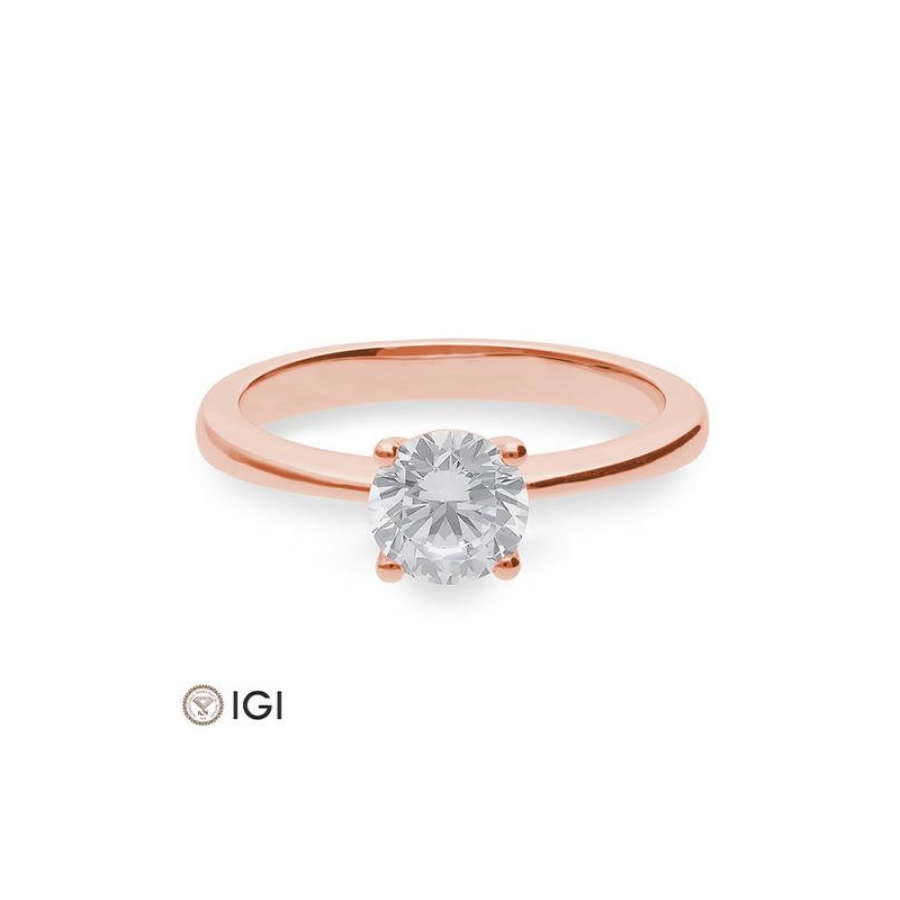 Bild von Verlobungsring Solitär 4 er Krappe 1.00 ct. 585/- Rotgold