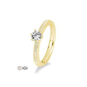 Bild von Verlobungsring Pavé 6er Krappe 0.49 ct. 585/- Gelbgold