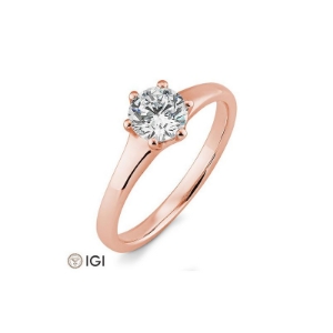 Bild von Verlobungsring Solitär 6 er Krappe 0.70 ct.  585/-Rotgold