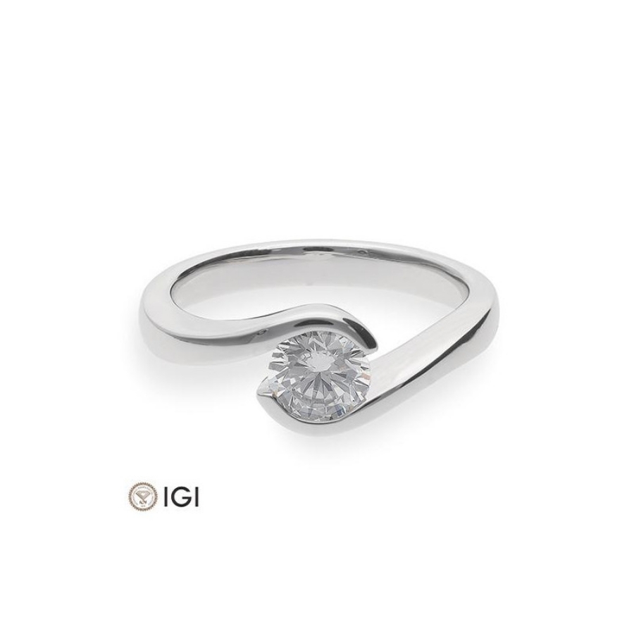 Bild von Verlobungsring Schwung. 0.80 ct. 585/- Weißgold