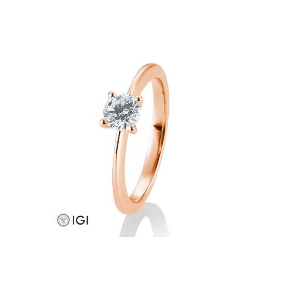 Bild von Verlobungsring Solitär 4 er Krappe 0.60 ct. 750/- Rotgold