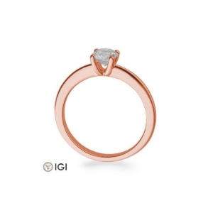 Bild von Verlobungsring Solitär 4 er Krappe 0.60 ct. 750/- Rotgold
