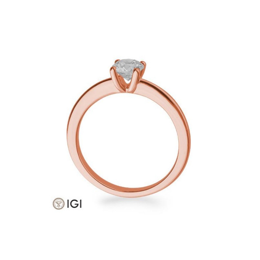 Bild von Verlobungsring Solitär 4 er Krappe 0.60 ct. 750/- Rotgold