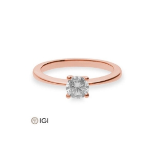 Bild von Verlobungsring Solitär 4 er Krappe 0.60 ct. 750/- Rotgold