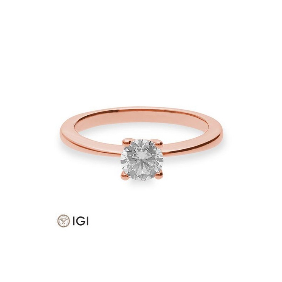 Bild von Verlobungsring Solitär 4 er Krappe 0.60 ct. 750/- Rotgold