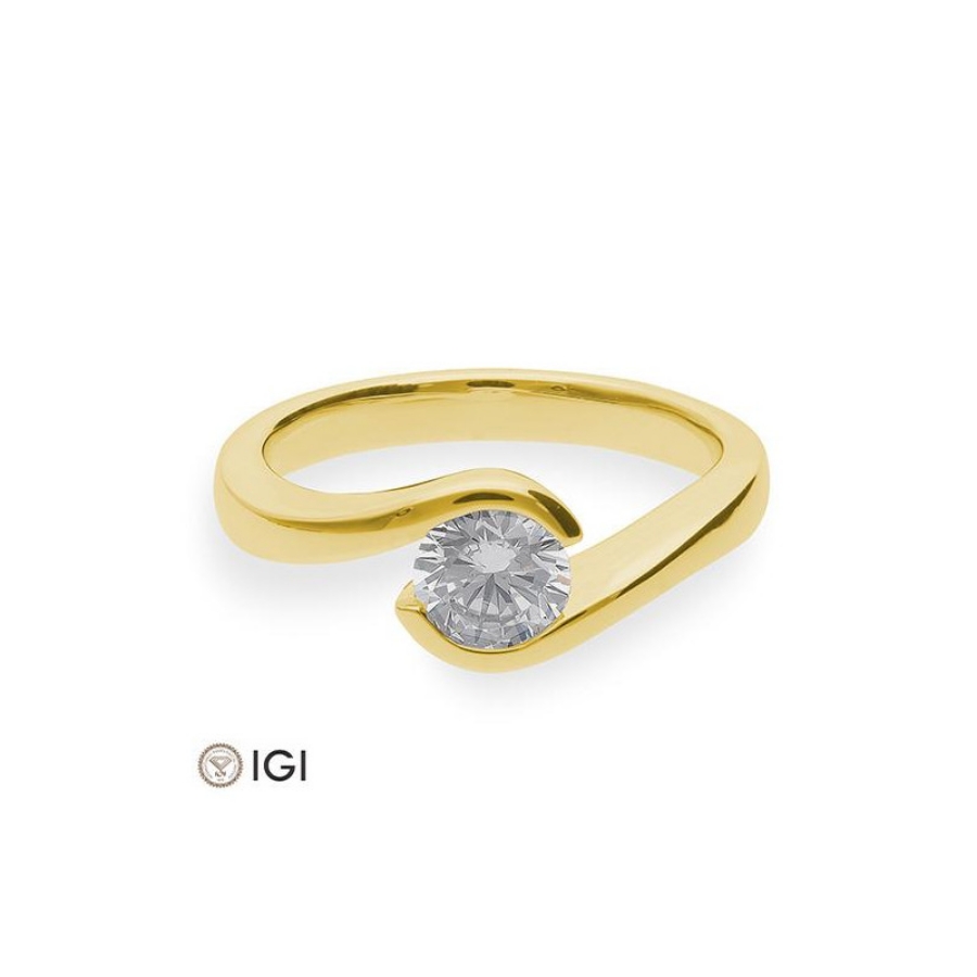 Bild von Verlobungsring Schwung 0.80 ct.  750/- Gelbgold