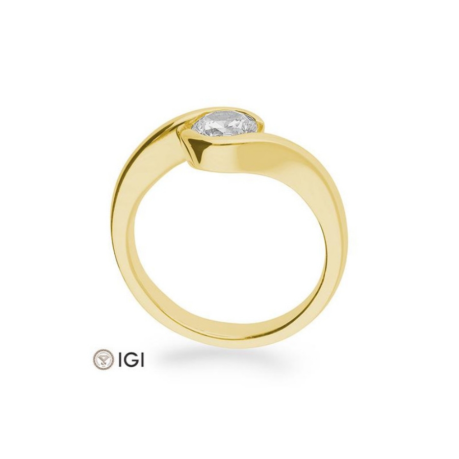 Bild von Verlobungsring Schwung 0.80 ct.  750/- Gelbgold