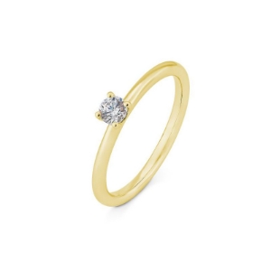Bild von Verlobungsring Solitär 4 er Krappe 0.20 ct. 585/- Gelbgold