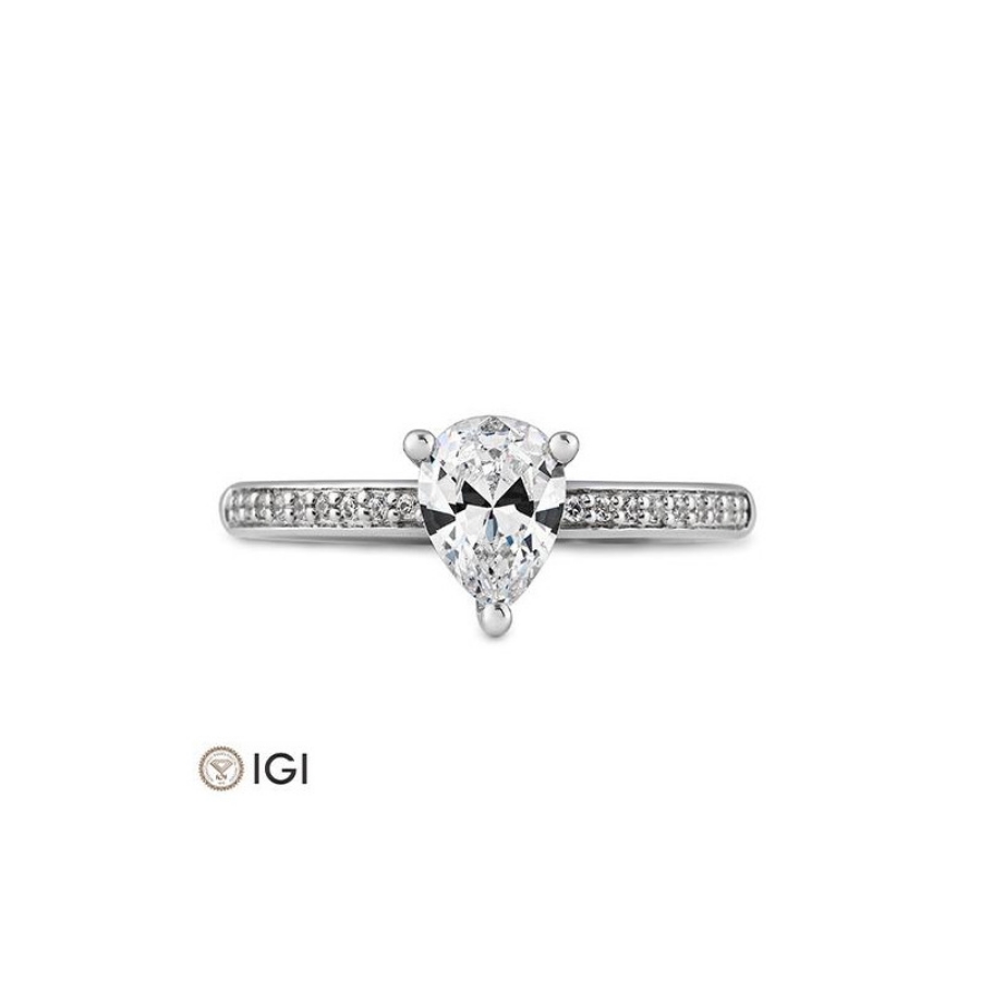 Bild von Ring Tropfen-Schliff 0.799 ct. 750/- Weißgold