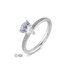 Bild von Ring Tropfen-Schliff 0.799 ct. 750/- Weißgold