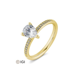 Bild von Ring Tropfen-Schliff 0.799 ct. 750/- Gelbgold