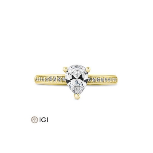 Bild von Ring Tropfen-Schliff 0.799 ct. 750/- Gelbgold