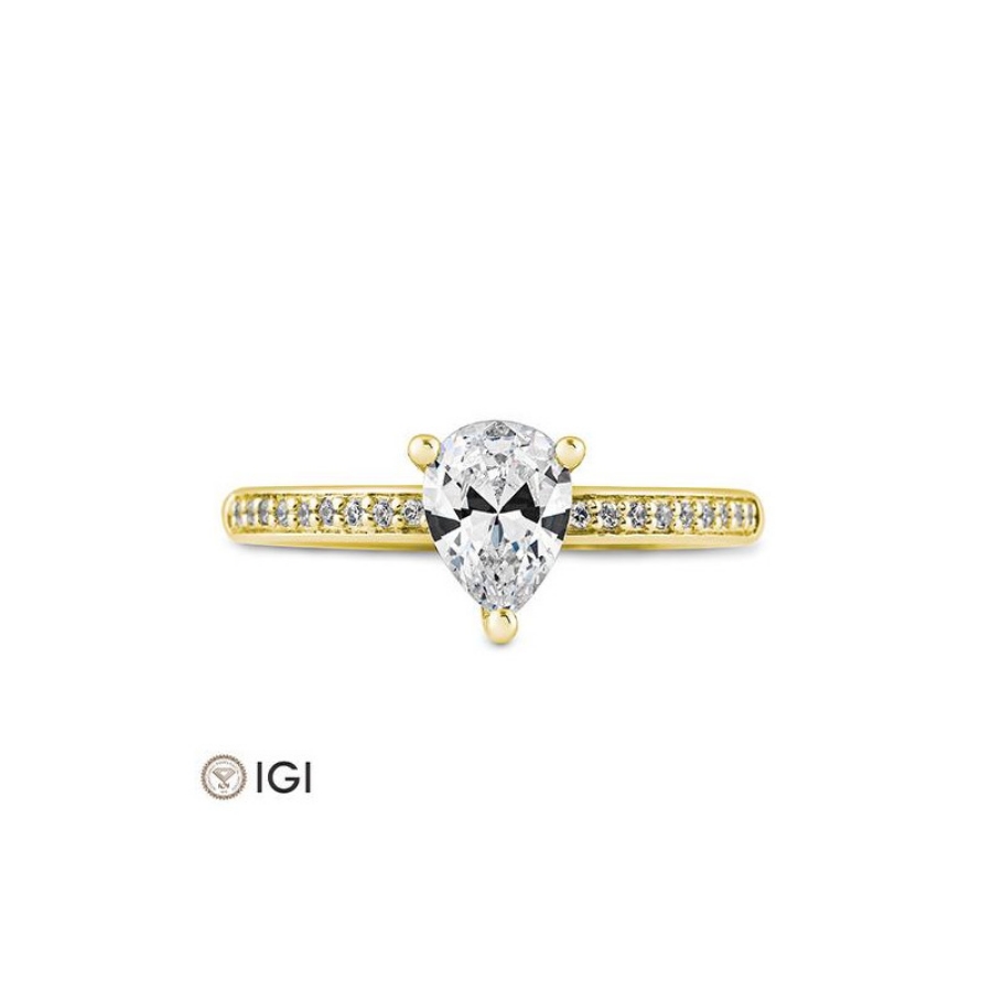Bild von Ring Tropfen-Schliff 0.799 ct. 750/- Gelbgold