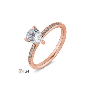 Bild von Ring Tropfen-Schliff 0.799 ct. 750/- Rotgold