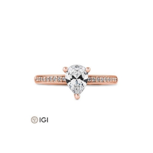Bild von Ring Tropfen-Schliff 0.799 ct. 750/- Rotgold